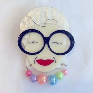 Iris Apfel Acrylic Brooch